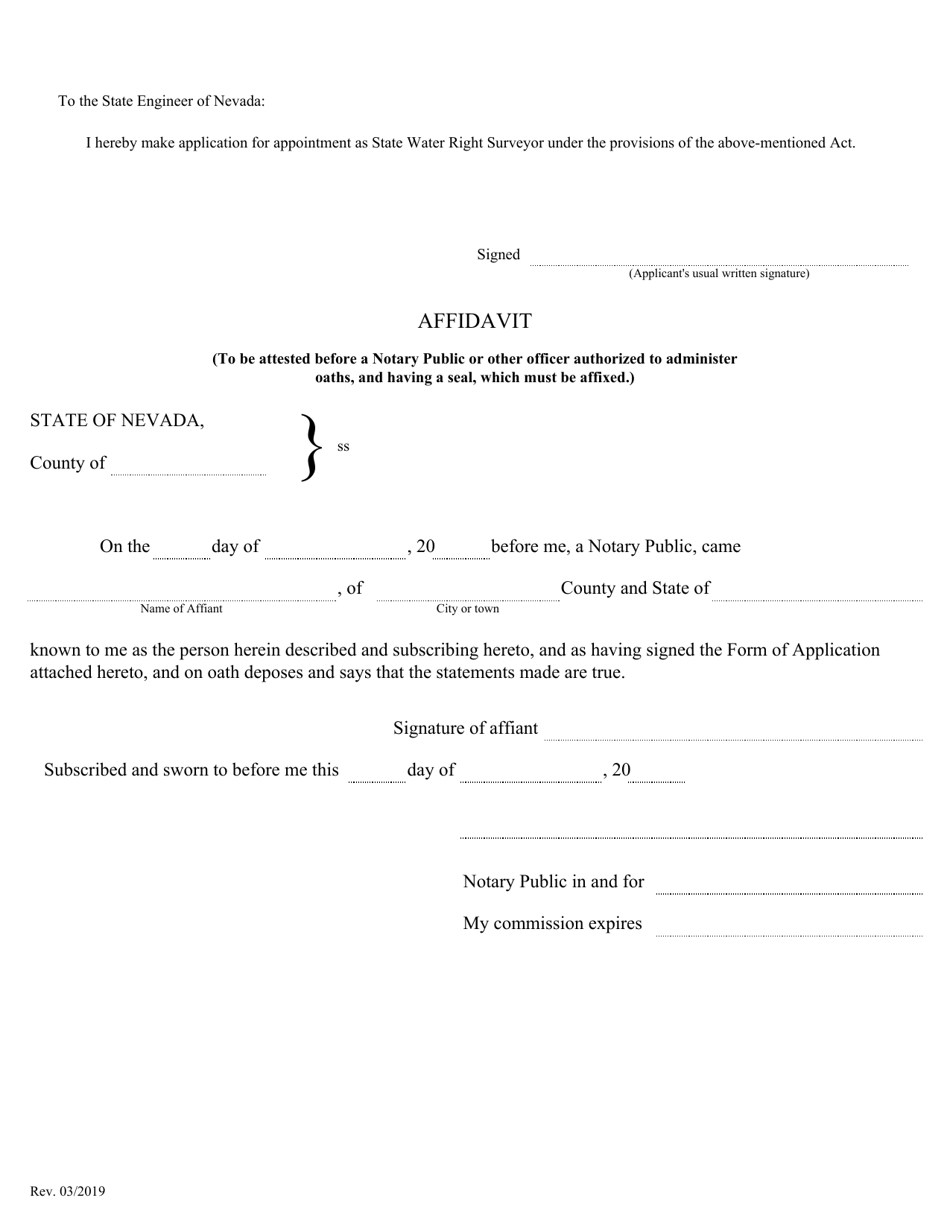 Application for Appointment as State Water Right Surveyor - Nevada, Page 4