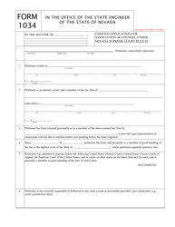 Document preview: Form 1034 Verified Application for Association of Counsel Under Nevada Supreme Court Rule 42 - Nevada