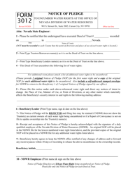 Document preview: Form 3012 Notice of Pledge - Nevada