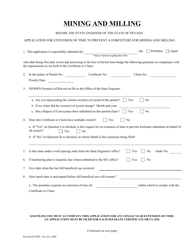 Application for Extension of Time to Prevent a Forfeiture for Mining and Milling - Nevada, Page 3