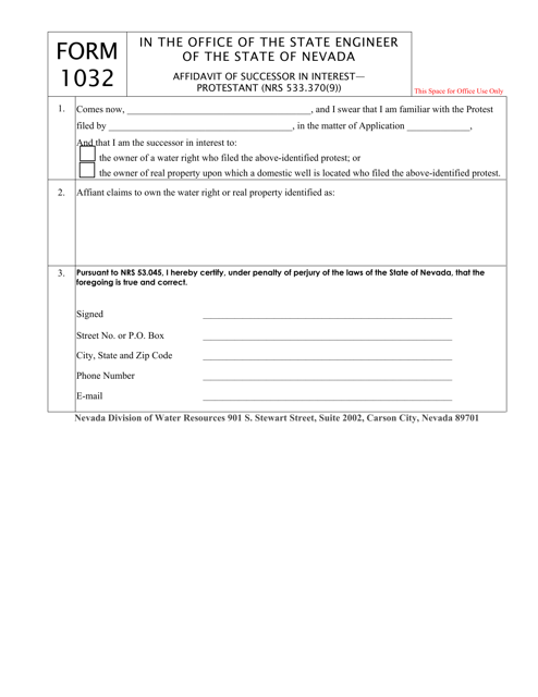 Form 1032  Printable Pdf