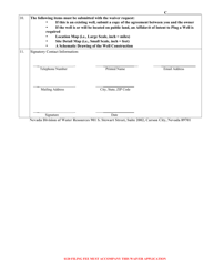 Form 4021 Request for a Waiver for Temporary Use of Ground Water for Highway Construction Purposes - Nevada, Page 2