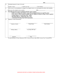 Form 4024 Request for a Waiver for Temporary Use of Ground Water for Mineral Exploration - Nevada, Page 2