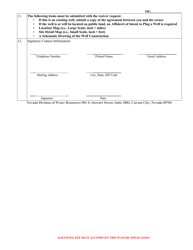Form 4026 Request for a Waiver for Temporary Use of Ground Water for Oil &amp; Gas or Geothermal Exploration - Nevada, Page 2