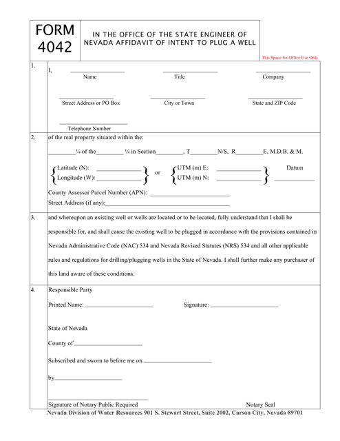 Form 4042  Printable Pdf