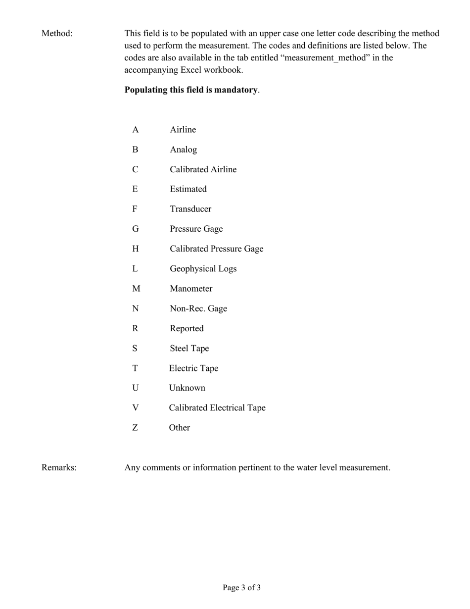 Instructions for Form 7013 Water Level Data Report - Nevada, Page 3