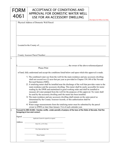 Form 4061  Printable Pdf