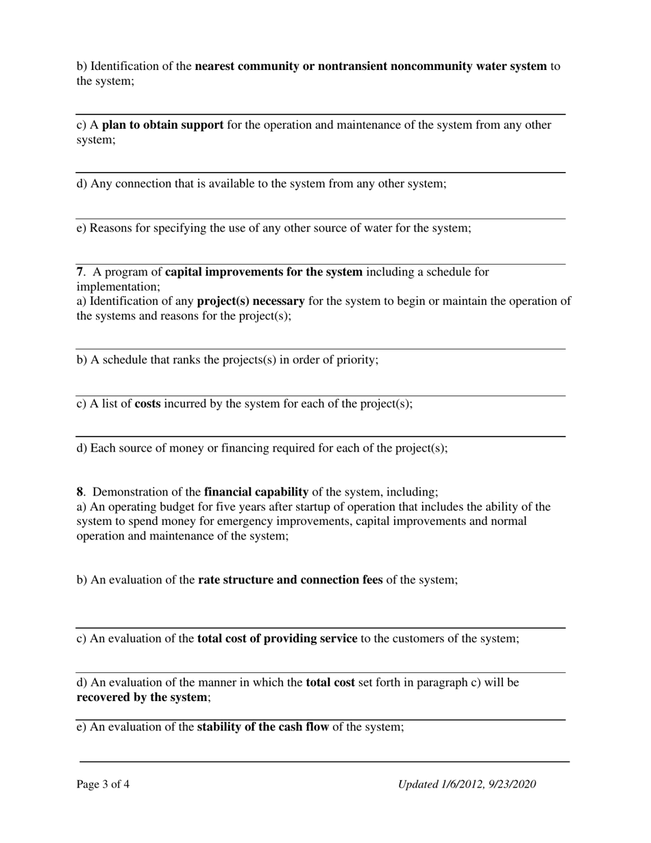 Plan to Permit a Public Water System - Nevada, Page 3