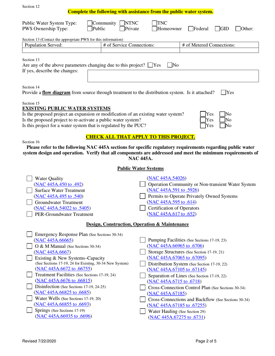 Application for Approval of Water Project - Nevada, Page 2