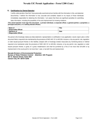 Form U200 Uic Permit Application - Nevada, Page 3
