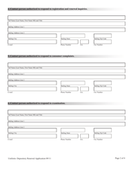 Financial Institutions Uniform Application for Renewal of Licensing/Registration - Depository Licensee - Nevada, Page 2