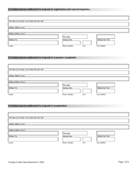 Financial Institutions Application for Renewal of Licensing/Registration - Foreign Credit Union - Nevada, Page 2