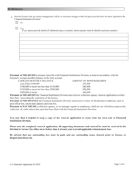 Financial Institutions Application for Renewal of Licensing/Registration - Collection Agency (Ca) - Nevada, Page 3