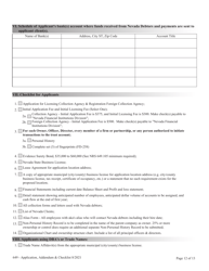 Financial Institutions Application for Licensing - Collection Agency &amp; Registration Foreign Collection Agency Nrs &amp; Nac Chapter 649 Application &amp; Checklist - Nevada, Page 12