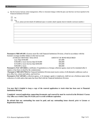 Financial Institutions Application for Renewal of Licensing/Registration - Foreign Collection Agency (FCA) - Nevada, Page 3