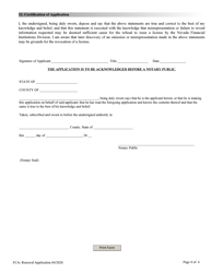 Financial Institutions Application for Renewal of Licensing/Registration - Foreign Collection Agency (FCA) - Nevada, Page 4