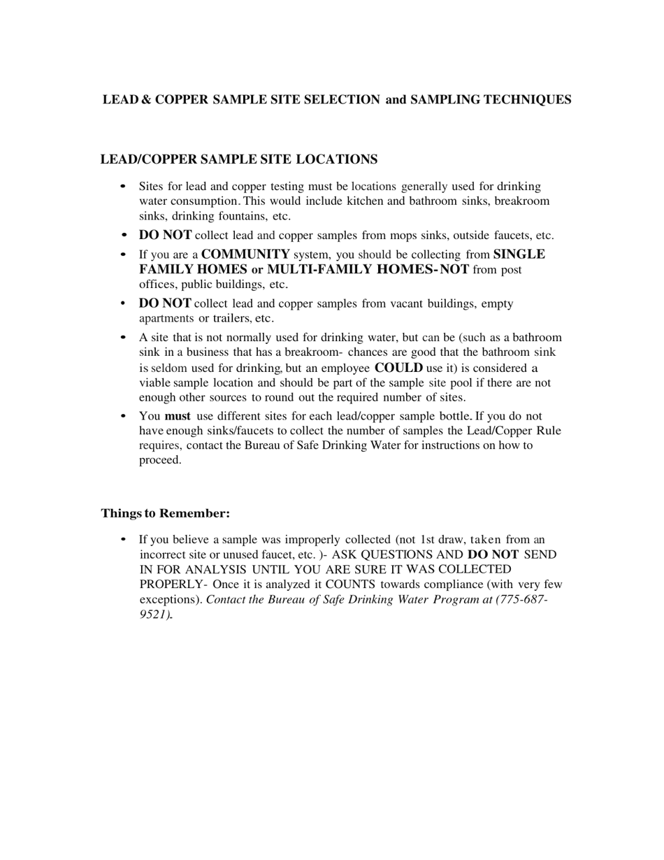 Guidance for Small Water Systems to Comply With Lead and Copper Requirements - Nevada, Page 8