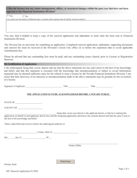 Financial Institutions Uniform Application for Renewal of Licensing/Registration - Money Transmitter - Nevada, Page 3