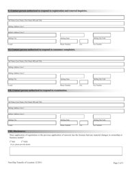 Transfer of Location Request for Non-depository Licensee - Nevada, Page 2