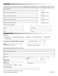 Financial Institutions Uniform Application for Licensing/Registration - Non-depository Licensee - Nevada, Page 3