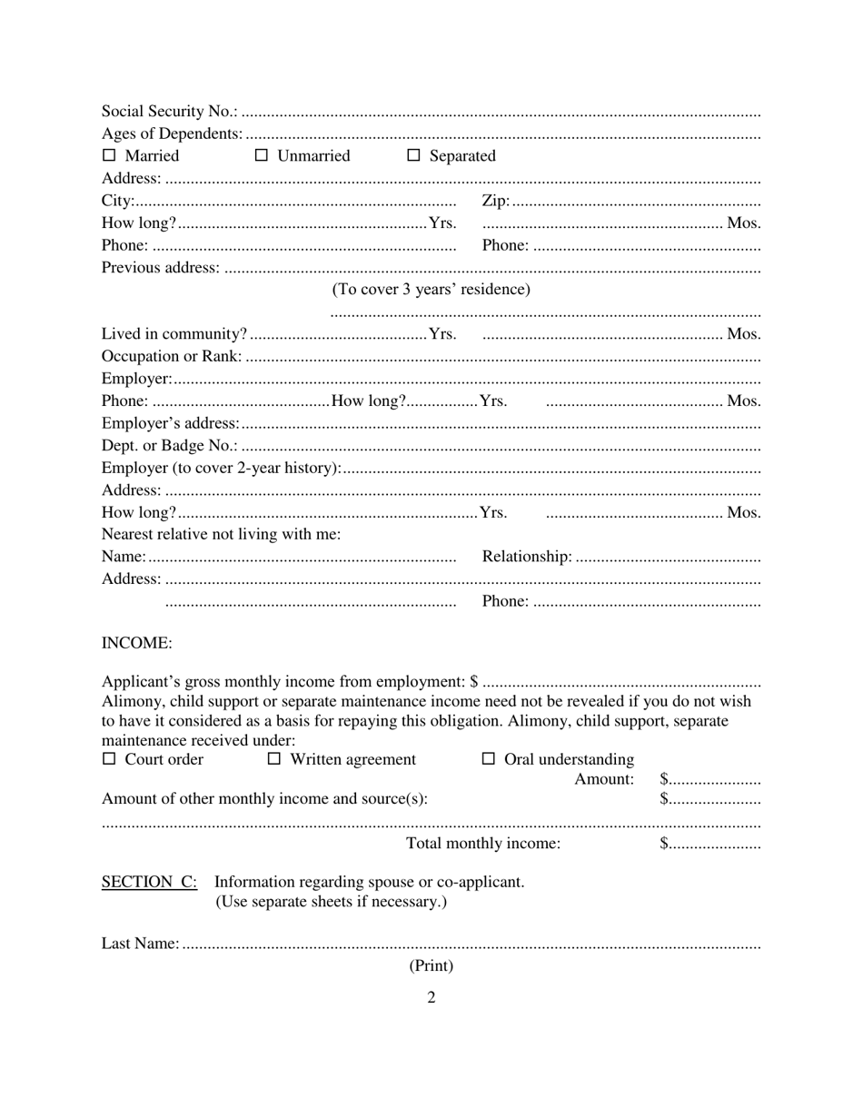 Application for Credit Used in Any Sale of Vehicle Governed by Nrs 97.299 - Nevada, Page 2