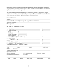Application for Credit Used in Any Sale of Vehicle Governed by Nrs 97.299 - Nevada, Page 7