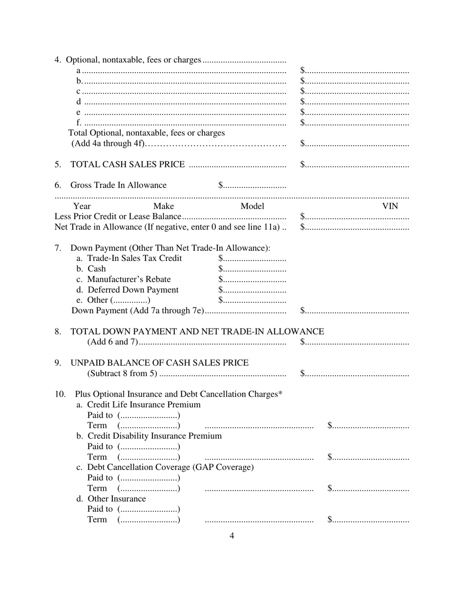 Contract for Sale and Security Agreement for Lease of Vehicle With Lessee Entitled to Refinance Residual Payment Due at End of Lease Term - Nevada, Page 4
