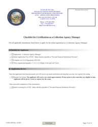 Application for Certification as a Collection Agency Manager - Nevada, Page 15
