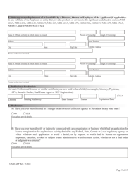 Application for Certification as a Collection Agency Manager - Nevada, Page 3