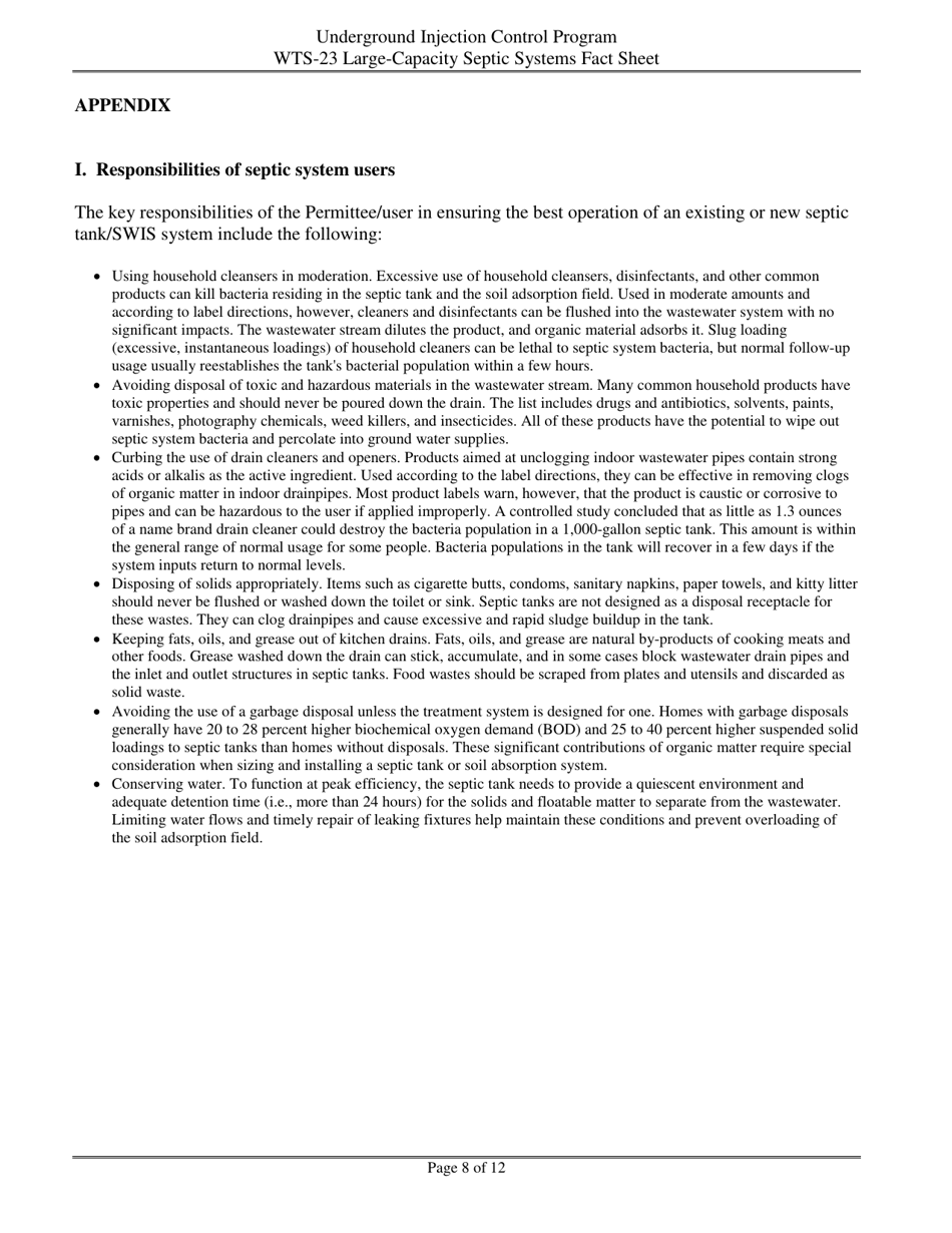Form WTS-23 Criteria for Large-Capacity on-Site Sewage Disposal Systems - Nevada, Page 8