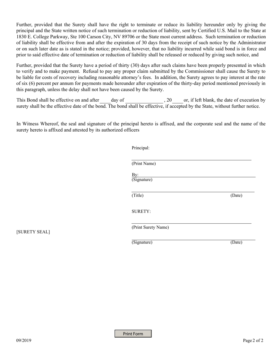 Surety Bond - Consumer Litigation Funding Company - Nevada, Page 2