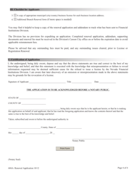 Financial Institutions 604a Application for Renewal of Licensing - Nevada, Page 4