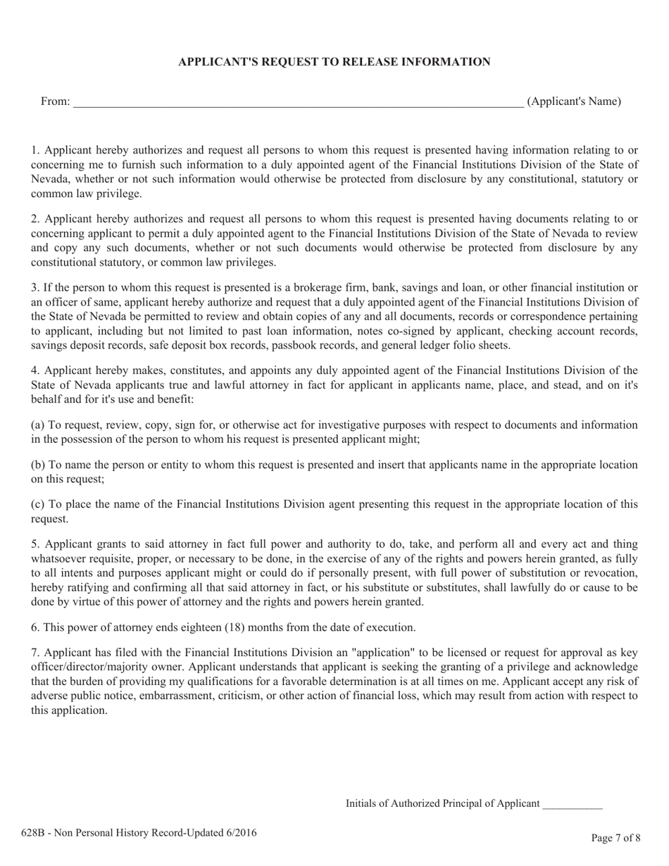 Application for Licensing a Private Professional Guardian-Entity (Non-personal) History Record - Nevada, Page 7