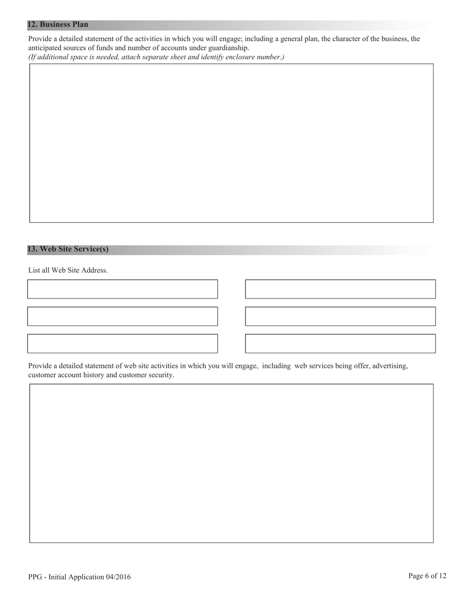 Application for Licensing Private Professional Guardian Entity - Nevada, Page 6