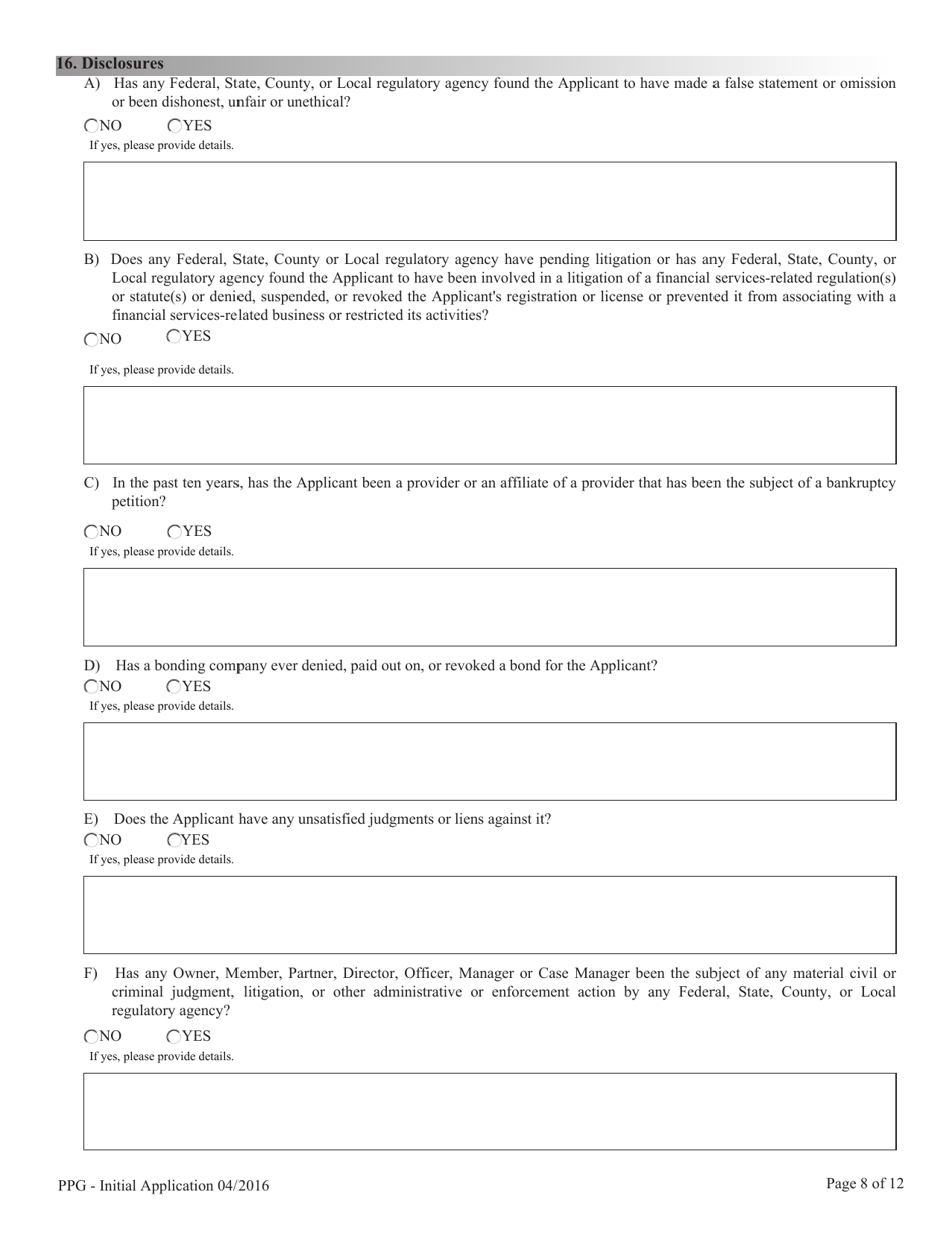 Application for Licensing Private Professional Guardian Entity - Nevada, Page 8
