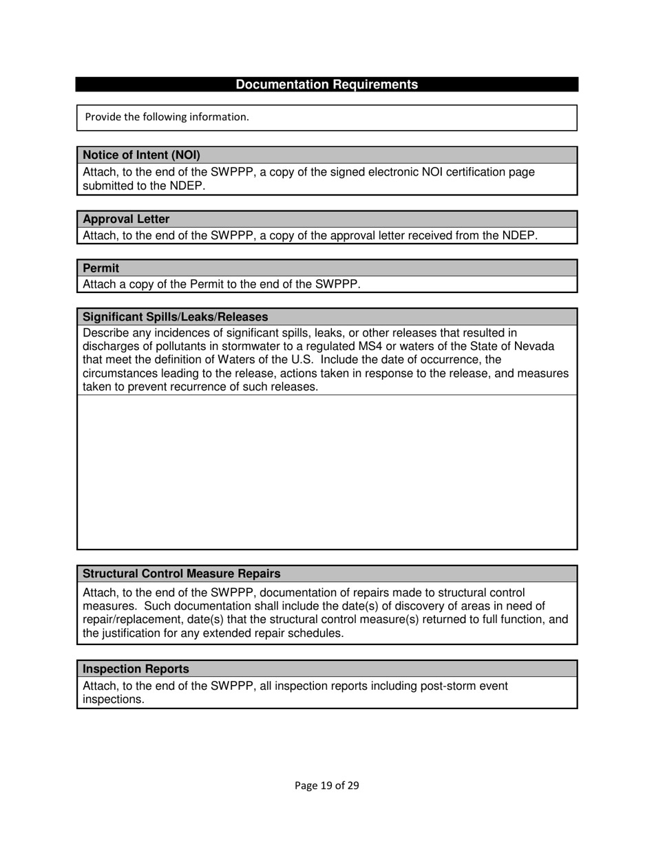 Stormwater Pollution Prevention Plan (Swppp) - Nevada, Page 21