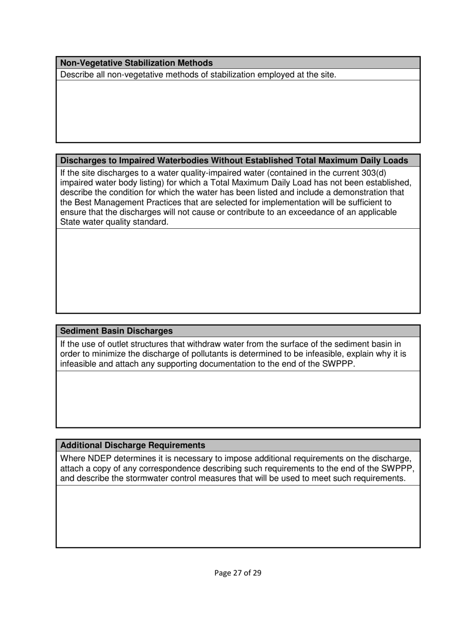 Stormwater Pollution Prevention Plan (Swppp) - Nevada, Page 29
