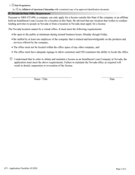 Installment Loan Company Application Checklist - Nevada, Page 2