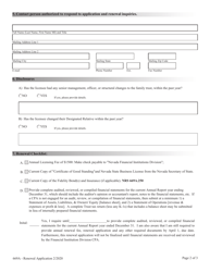 Application for Renewal of Licensing Family Trust Company - Nrs Chapter 669a - Nevada, Page 2