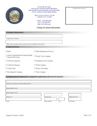Document preview: Change of Contact Information - Nevada