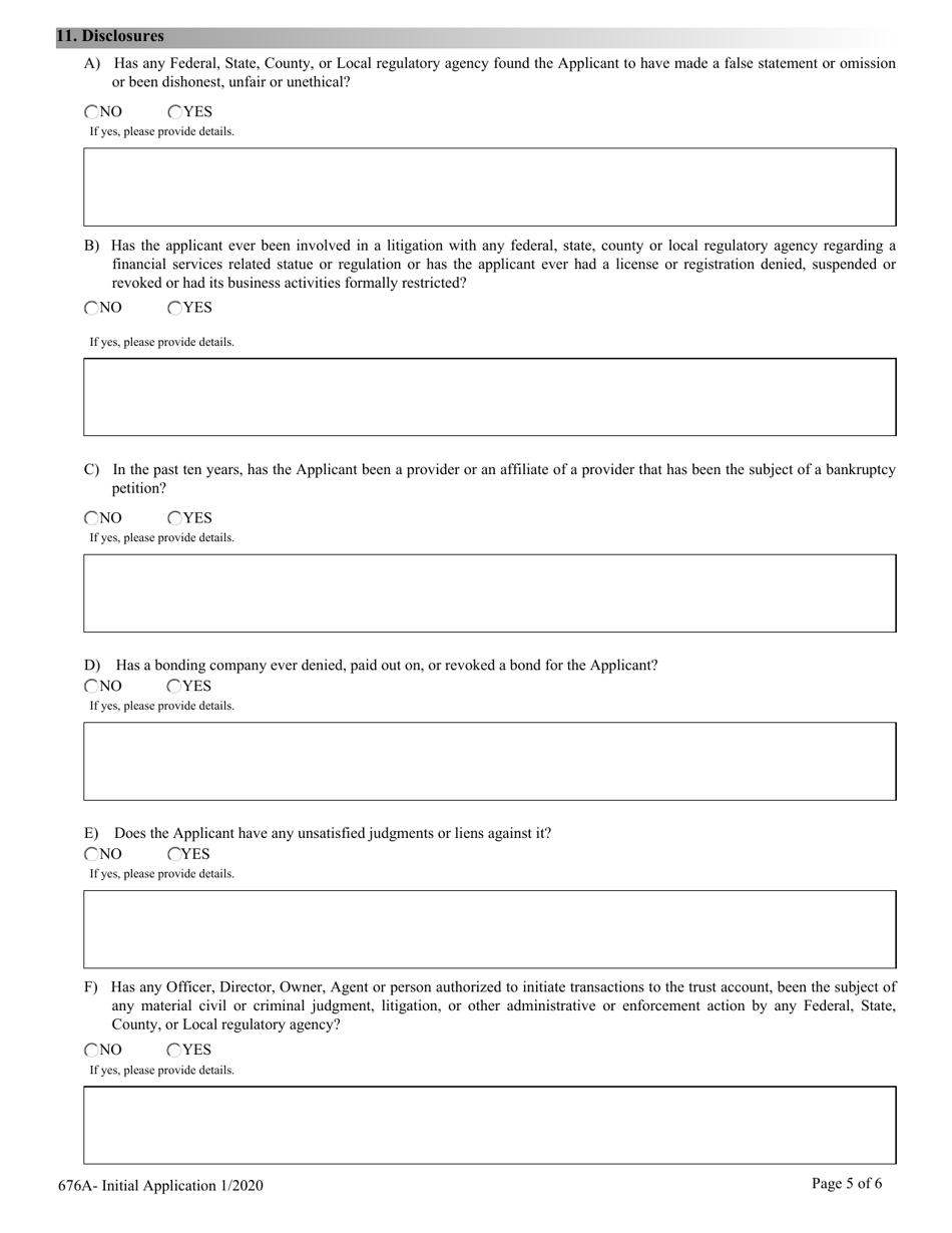 Application for Registration - Nevada Debt-Management Services Provider - Nevada, Page 5