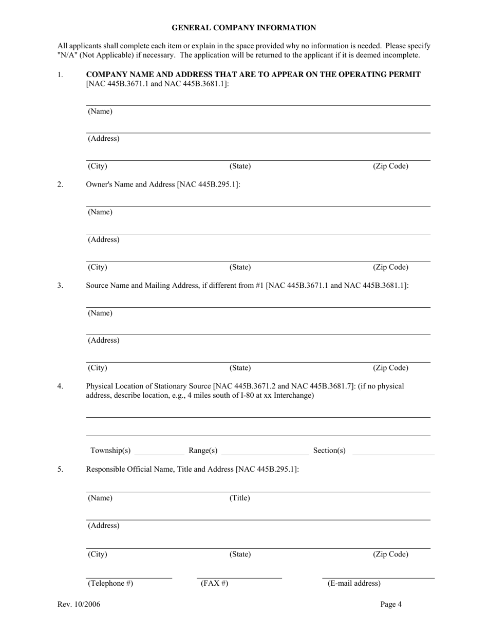 Mercury Operating Permit to Construct Application - Nevada, Page 5