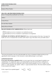 External Review Request Form - Nevada, Page 2