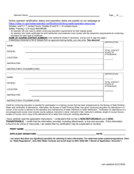Renewal Application for Water Distribution/Treatment Operator - Nevada, Page 3