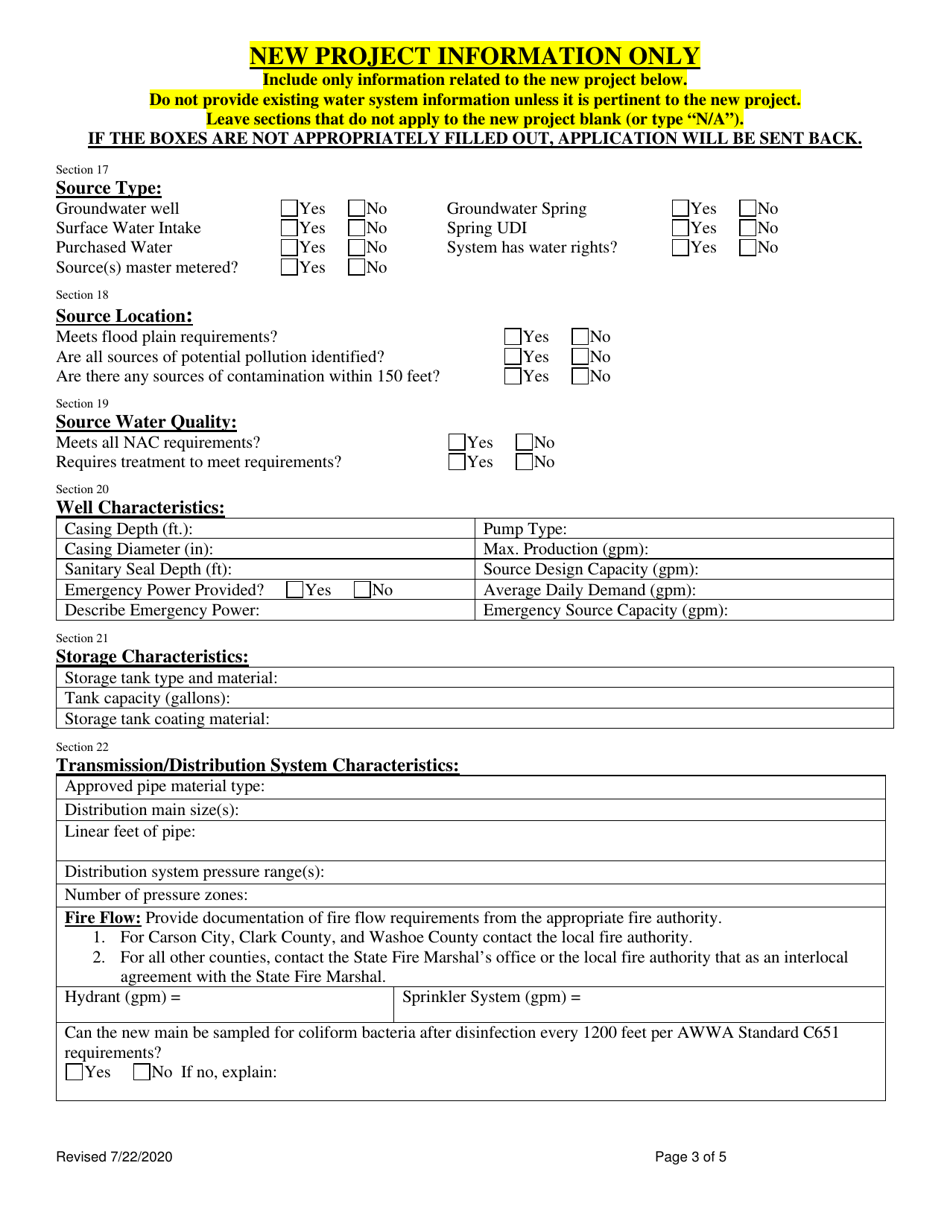 Application for Approval of Water Project - Transient Non-community Public Water System - Nevada, Page 6