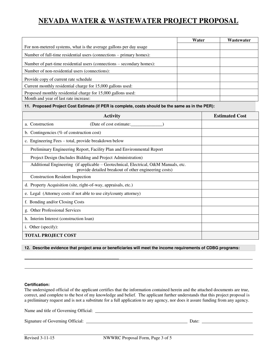 Nevada Water  Wastewater Project Proposal - Nevada, Page 3