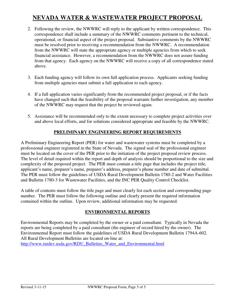 Nevada Water  Wastewater Project Proposal - Nevada, Page 5