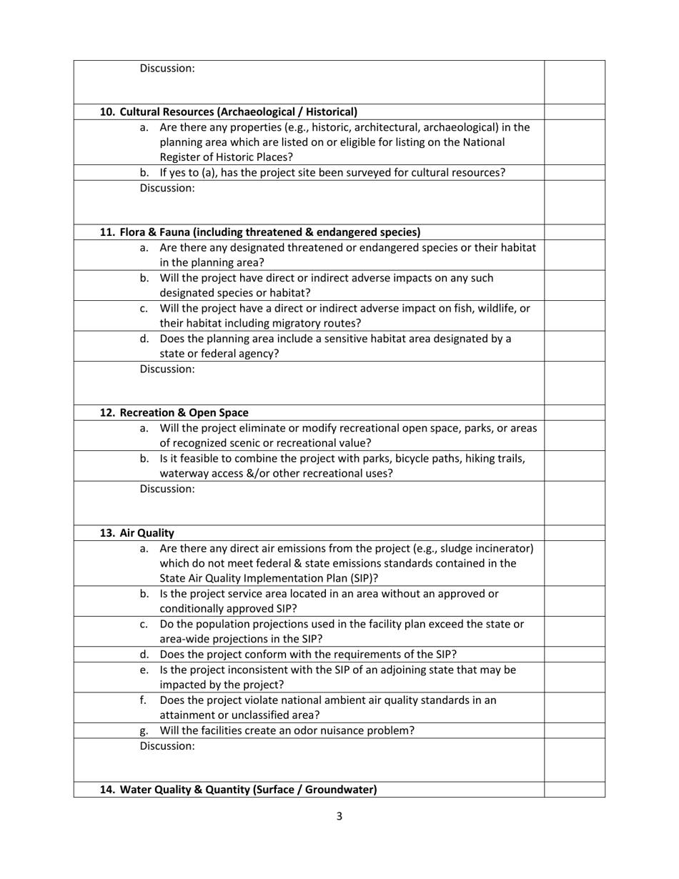 Nevada Checklist for Environmental Review of Facility Plans/Pers - Fill ...