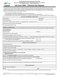 Document preview: UIC Form U240 Chemical Use Request - Nevada