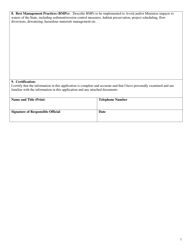 Clean Water Act Section 401 Water Quality Certification Application Form - Nevada, Page 2